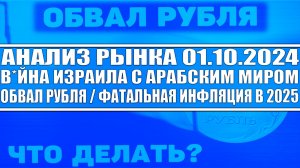 Анализ рынка 01.10 / Тотальная инфляция в 2025 году / Обвал рубля / В*йна Израиля с мусульманами