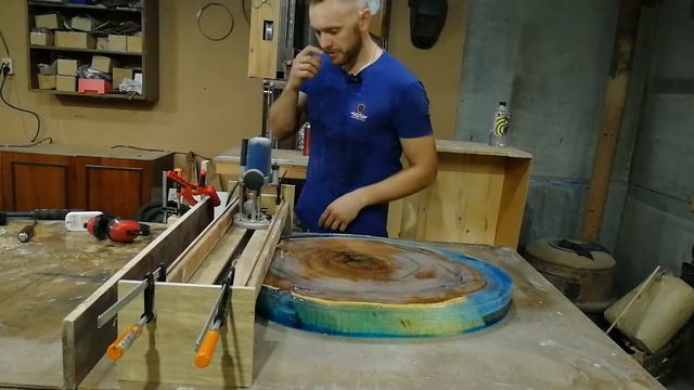 Журнальный стол из спила вяза и эпоксидной смолы. Часть 2