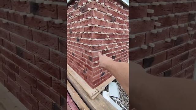Лайфхак по отделке фасада клинкерной плиткой #жбипанели #строительство