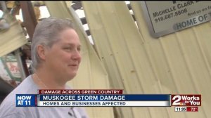 Muskogee residents cleaning up after last night's storm