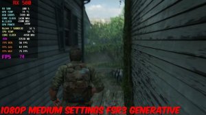 RX 580 FSR 3 Generative Mod The Last of Us 1080p Test