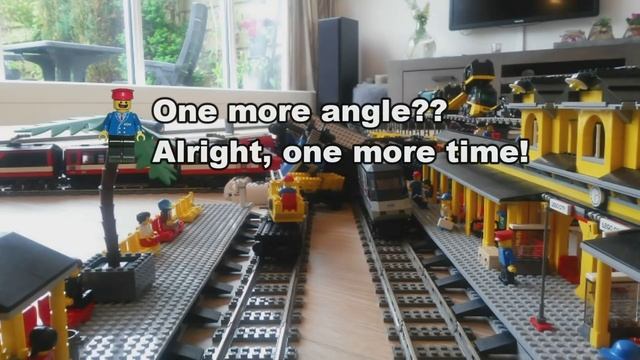 Lego train crash with 10 Lego trains: Maersk, Horizon Express, Metroliner, and others смотреть онлайн