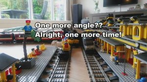 Lego train crash with 10 Lego trains: Maersk, Horizon Express, Metroliner, and others