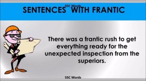 Frantic - Improve English  - Meaning and 5 sentences  -  GRE / CAT / GMAT word  - SSC Words