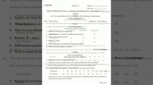 Quantitative Techniques previous year Question Papers/ Mcom/ Calicut University