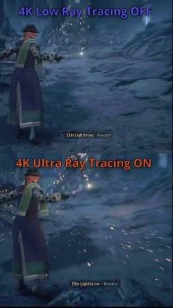 Hogwarts Legacy Spell Casting comparison Low vs Ultra Ray Tracing #hogwartslegacy #gaming #shorts