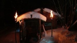 Землянка и баня в глухом лесу. Ночуем в -12