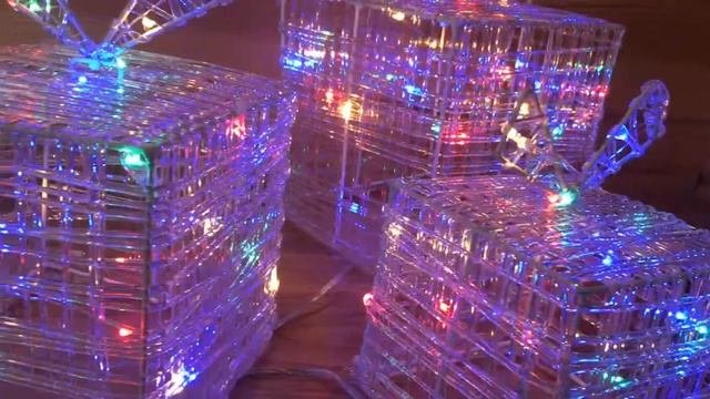 Набор светящихся украшений ЧУДЕСА В КОРОБОЧКАХ, с микро LED, 20_15_10 см, 3 шт AX8106770 и AX8106570