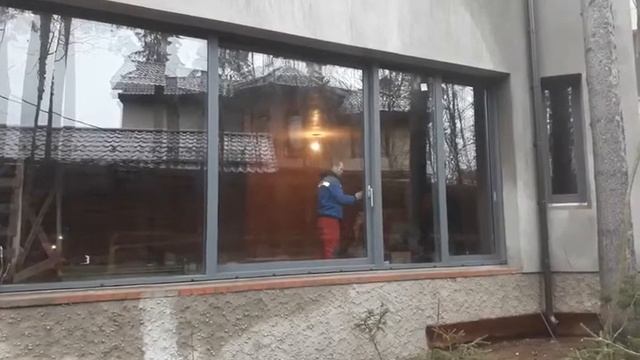Теплый подъемно-сдвижной алюминиевый портал с двумя раздвижными створками