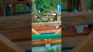 деревянная беседка своими руками часть 3, монтаж крыши