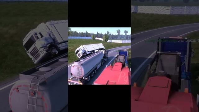 Truckersmp / Heavy loaded scania lose control🔥