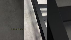 Обзор. Черный матовый электрический полотенцесушитель с полкой,таймером, 53х80см, вынос полки 19см,