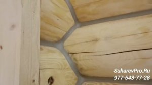 Шлифовка рубленного сруба. Масло Biofa, герметик Biofa