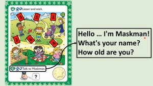 Kid's Box Starter - Unit 1 - Hello - Talk to Maskman.