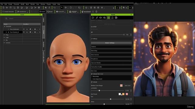 09. Changing The Skin Color. STYLIZED CHARACTER in Character Creator and Blender