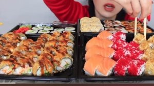 Мукбанг! РОЛЛЫ🍱🍣 АСМ АЙКА