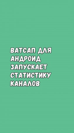 Ватсап Для Андроид Запускает Статистику Каналов