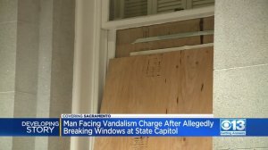 Man Arrested After 4 Windows Broken At State Capitol