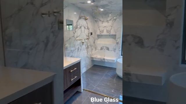 Blue Glass | Shower enclosure | Interior design