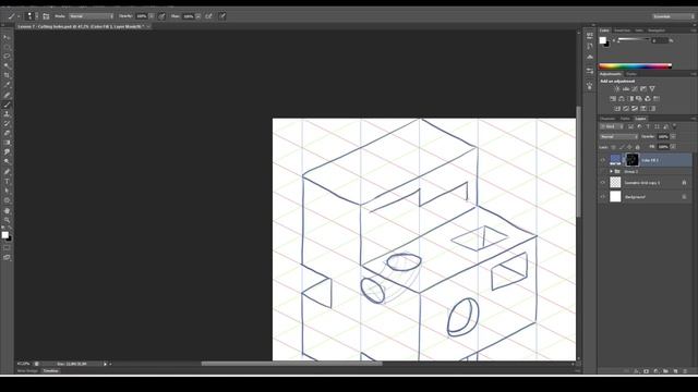 07. Cut Holes. DRAWING ISOMETRIC 101 by Riaan Marais