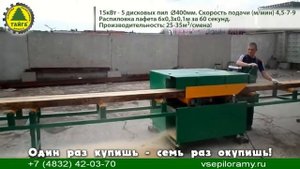 Многопильный станок дисковый Тайга СМД 2