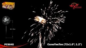 РС9045 СалюТикТок Батарея салютов комбинированная 72 залп калибрами 1 и 1,2 дюйма (25 мм и 30 мм)