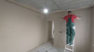 Как я делаю механизированную гипсовую шпаклевку. Живой пример.