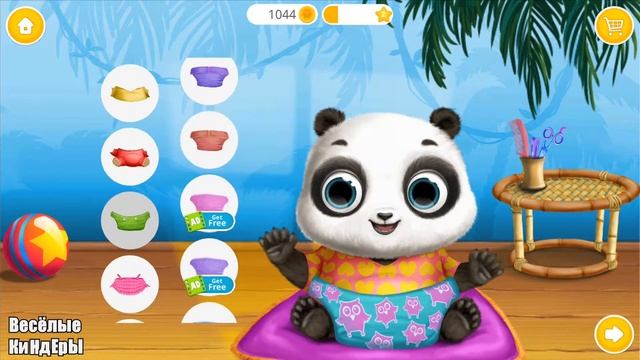 Ухаживаем за милым малышом пандой Лу в детской игре Мультик Для детей смотреть онлайн