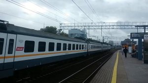 ЭП2Д-0091 ЦППК Перекраска Наше Подмосковье На станции Кунцевская