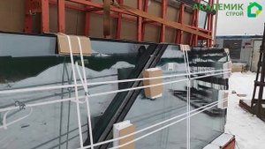 Монтаж безрамного остекления. Строительство дома в КП "Лето"