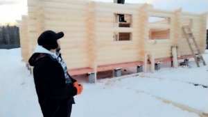 Как правильно поднимать дом из цилиндрованного бревно.