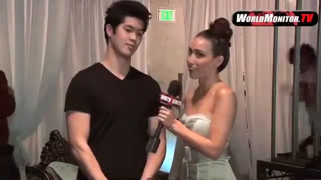 Korrina Rico interviews DJ Ross Butler at Hollywood Top Design Awards rehearsal