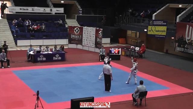 54kg Semifinal T. Cabrera Jesus (ESP) vs (BUL) Binav Kaloyan (-21 ETU TKD Championships 2015)