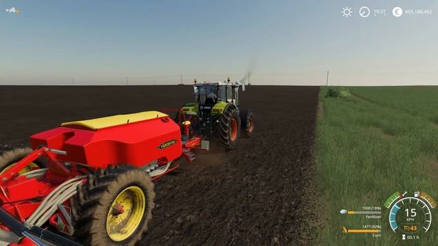 Farming Simulator 19 - CLAAS ATLES 900RZ SERIES Working In A Field For Planting Corn смотреть онлайн