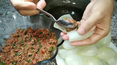 Долма из лука......Etli soğan dolmasi