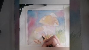 "Кусочек леса" мастер-класс грибы акварелью .mp4