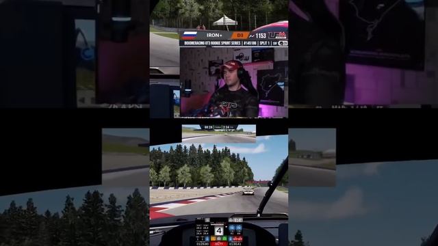 ЮВЕЛИРНЫЙ ОБГОН В ПОВОРОТЕ #simracing #motorsport #gaming #memes #overtake #assettocorsacompetizione