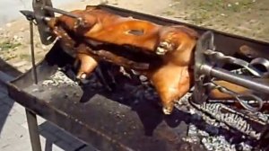 поросенок на вертеле