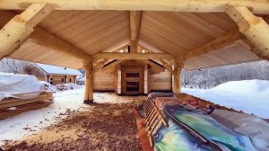 Сруб из большого кедрового лафета