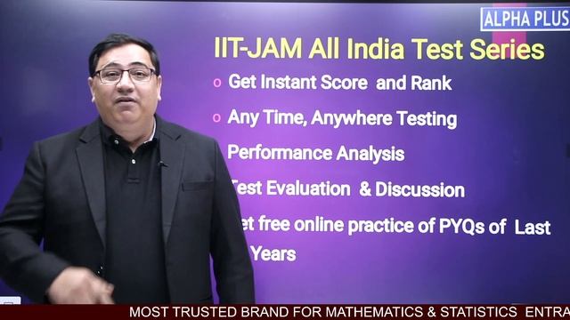 IIT-JAM MATHEMATICS & MATHEMATICAL STATISTICS 2023 TEST SERIES  || ALPHA PLUS ||