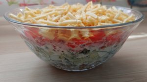 Слоеный салат "Кебаб" с мясом-очень вкусный на праздничный стол!