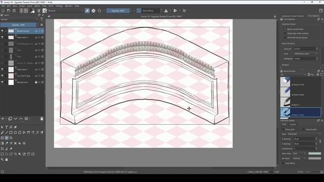 19. Egyptian Temple - Reusing a wall asset. DRAWING ISOMETRIC 101 by Riaan Marais