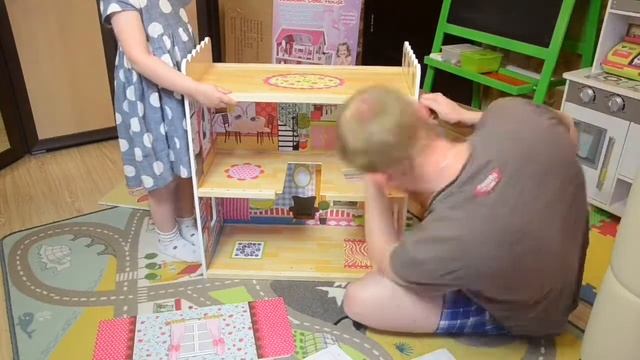 Большой Дом для кукол Edufun с мебелью, игрушечный домик для девочек. Кукольный домик. смотреть онлайн