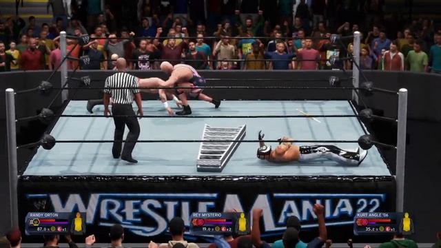 WWE 2K20 Rey Mysterio VS. Randy Orton VS. Kurt Angle - World Heavyweight Championship