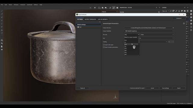 14. Exporting Texture. SUBSTANCE PAINTER MASTER Course by Milad Kambari