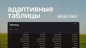 Адаптивные таблицы в Figma. Responsive table