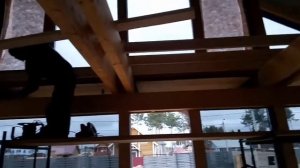 Как я строил дом(установка лаг пола второго этажа)