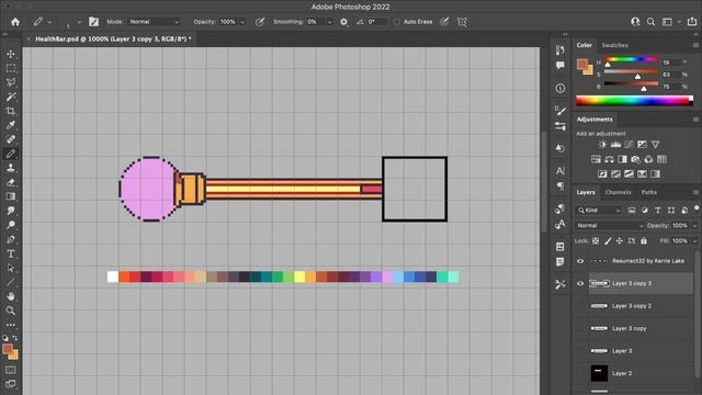 14 - Health Bar Design. PIXEL ART Getting Started with Brandon Greer