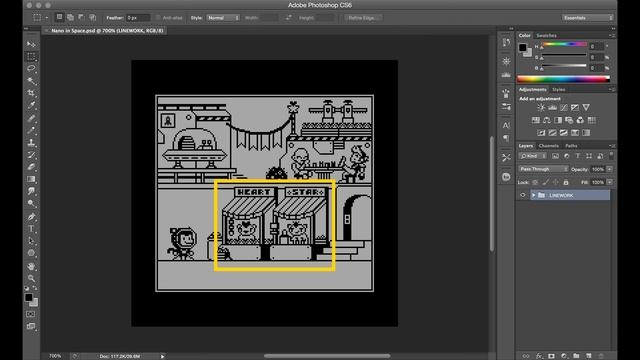 10 - How to Fill a Scene _ Pixel Art Timelapse. PIXEL ART Getting Started with Brandon Greer