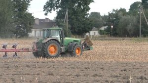 John Deere 8420. подцепил плугами кусок металла !!!